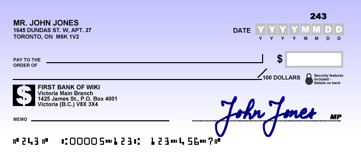 Image of a cheque